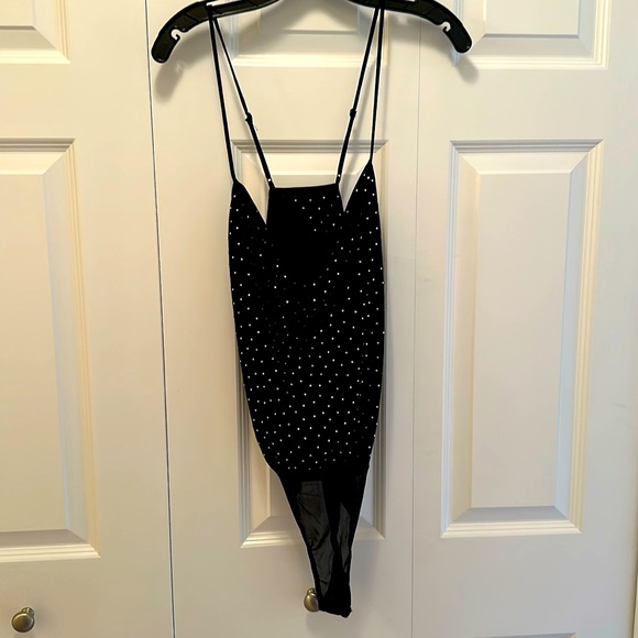 Bodysuit with rhinestones, adjustable straps in excellent condition - Picture 1 of 8